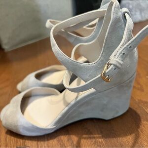 Light gray suede wedges. Cole Haan. Comfortable foam bed. 7.5